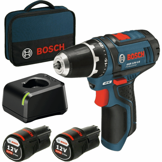 Bosch GSR 12 V-15 Akku-Bohrschrauber 2,0 Ah