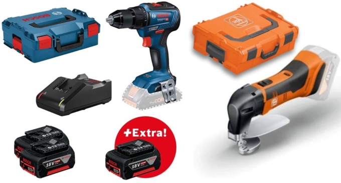 Bosch GSR 18V-55 + Fein ABLS 18 1.6 E